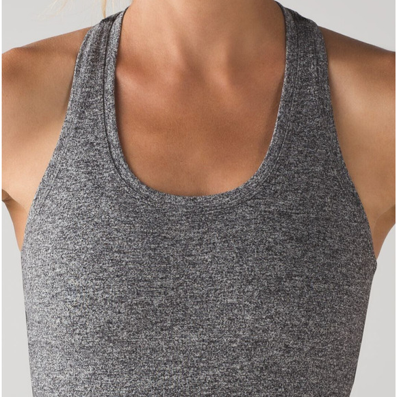 Lululemon Cool Racer-Back ll Tank Top Sz 4 Heathered Gray Athletic - Picture 2 of 8